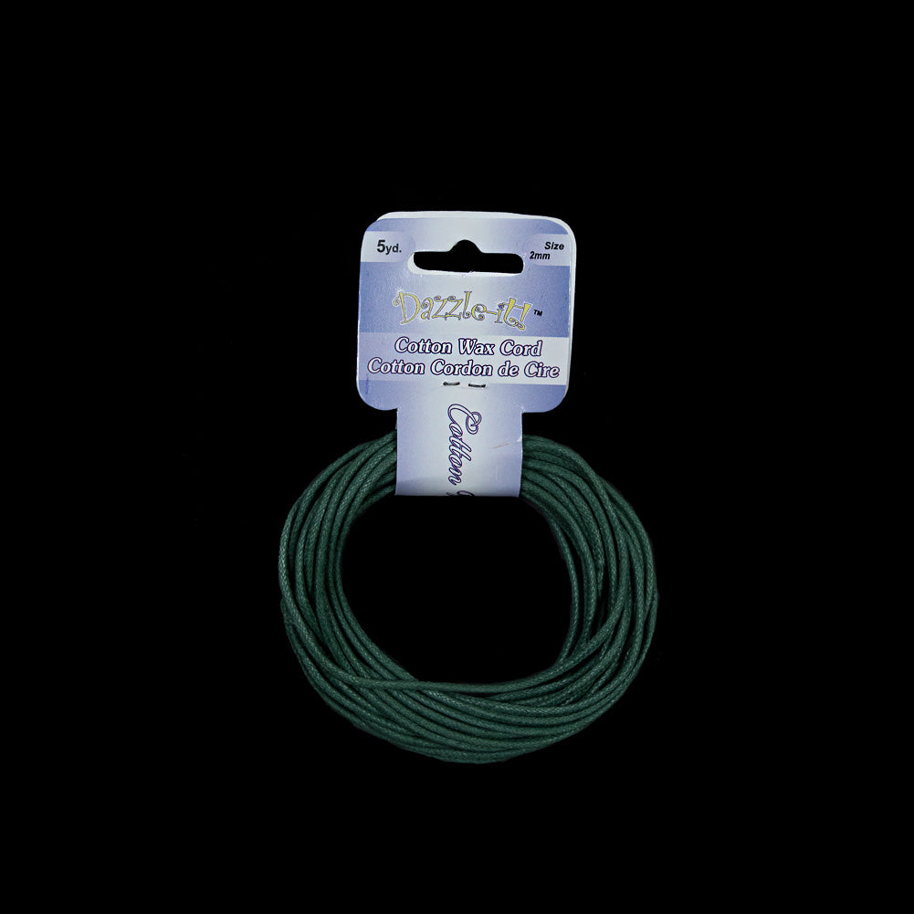Dazzle-It Light Emerald Cotton Wax Cord - 2mm - Joann Fabrics