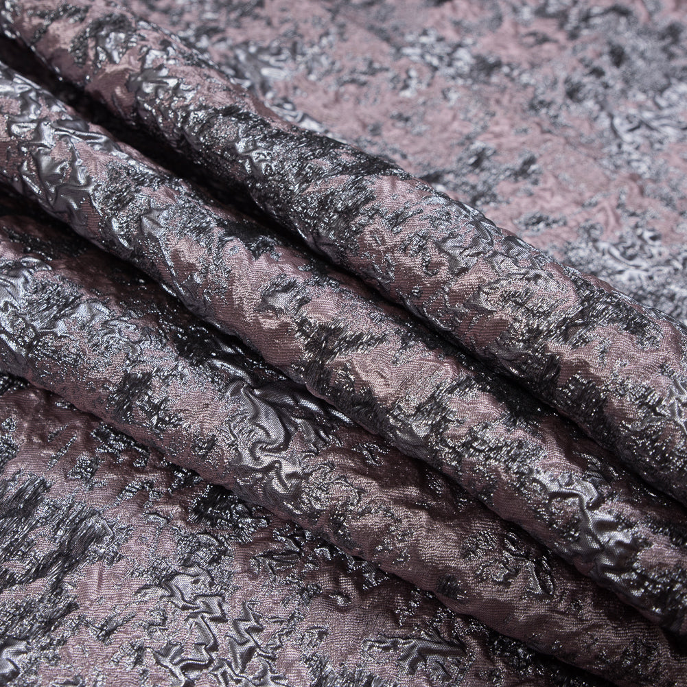 Pink and Gunmetal Luxury Abstract Metallic Brocade - Joann Fabrics
