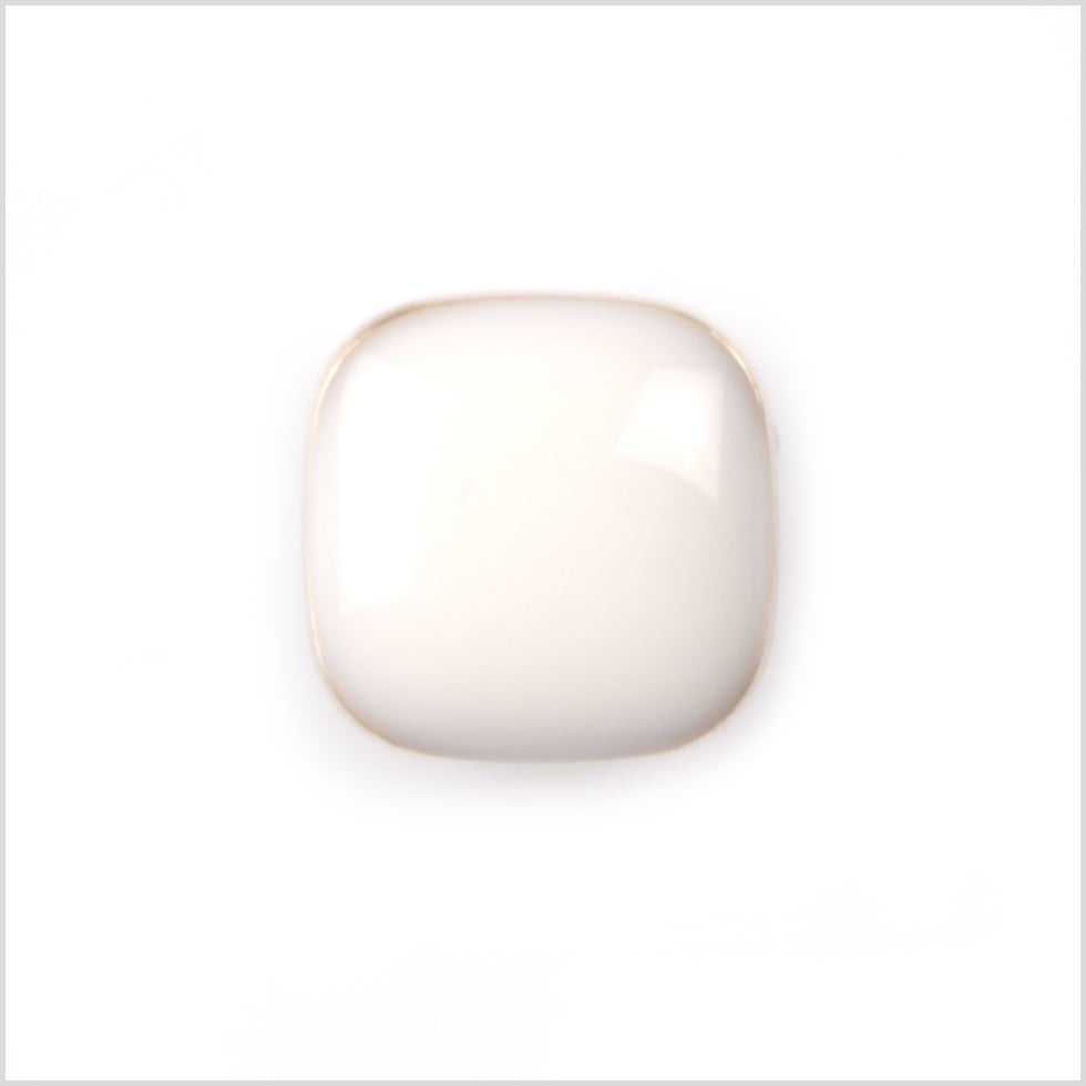 Italian White and Gold Metal Square Shank Back Button - 18L/11.5mm - Joann Fabrics