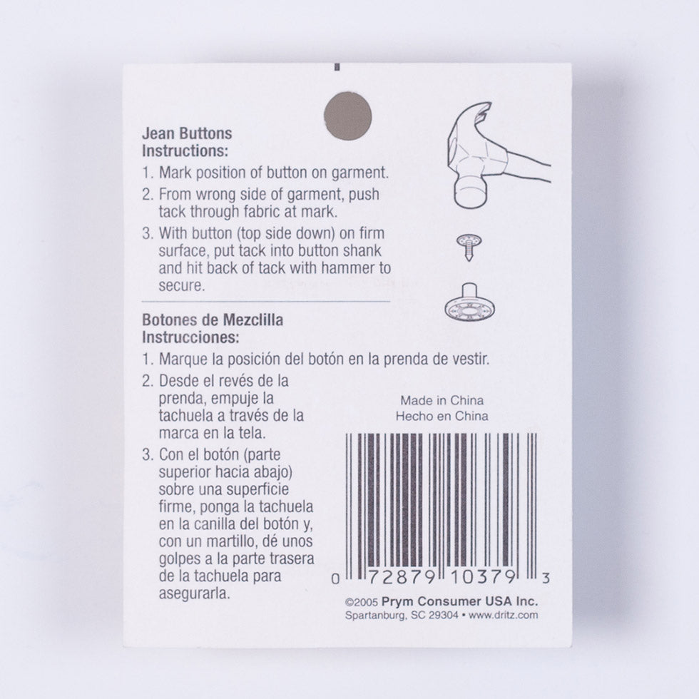 Dritz Silver Jean Buttons - 6 Ct - Joann Fabrics