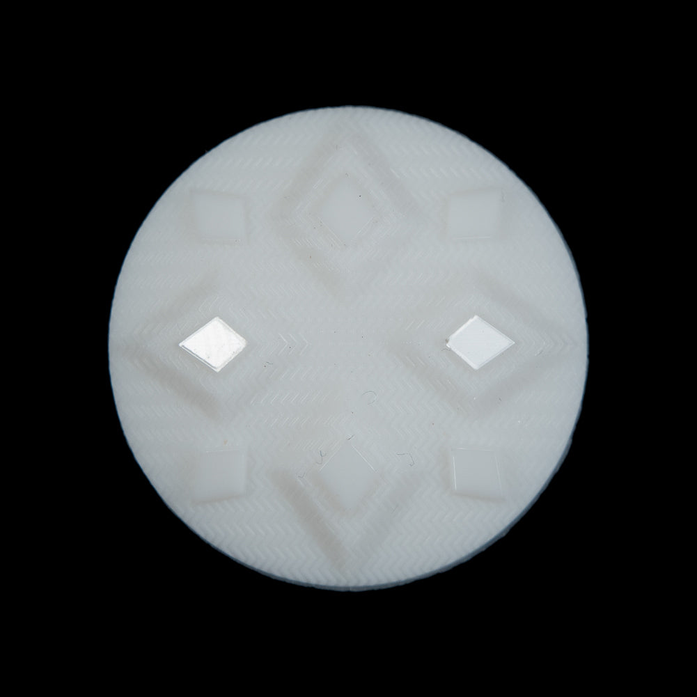 White Diamond Etched Shank Back Button - 44L/28mm - Joann Fabrics