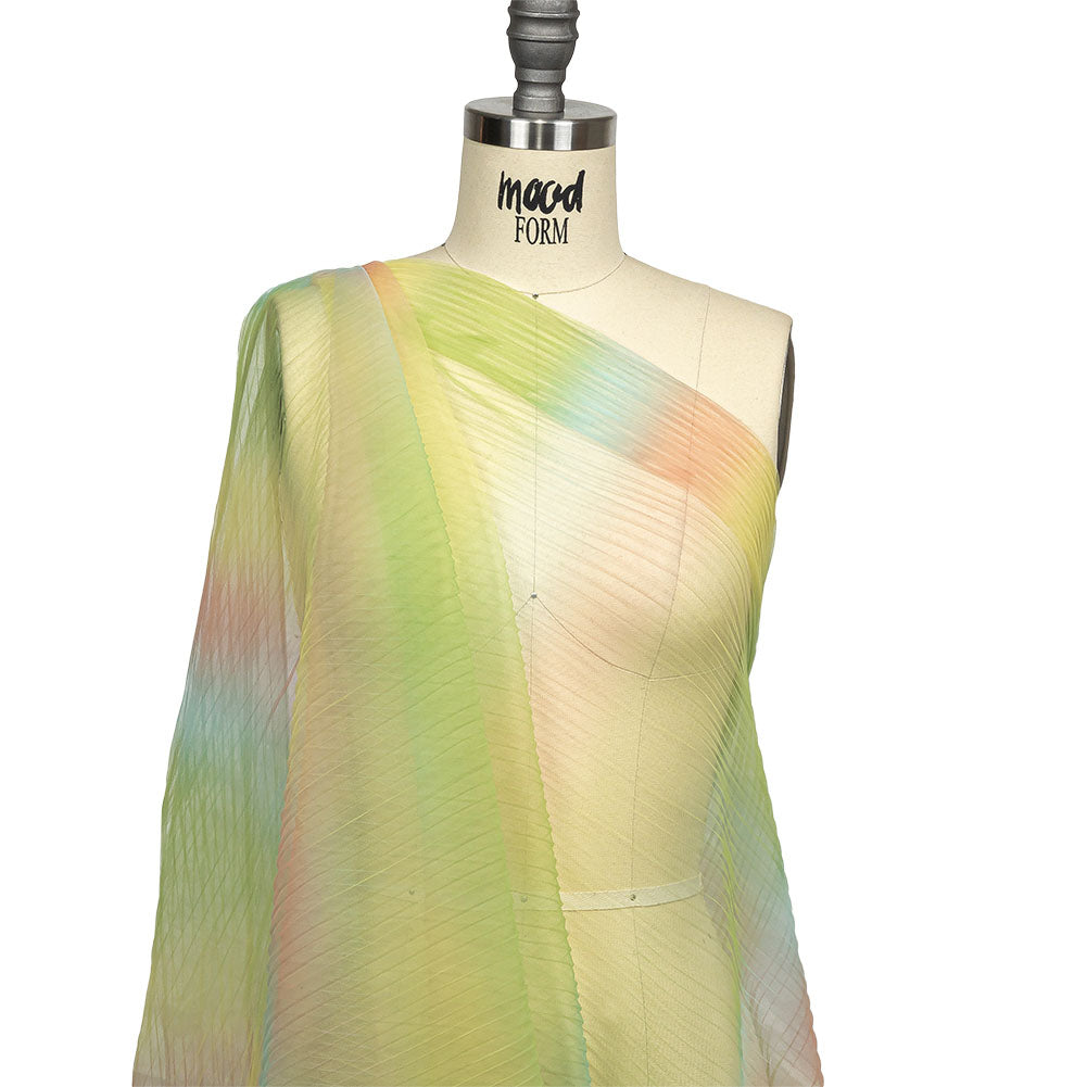 Green, Yellow and Orange Ombre Stripes Pleated Tulle - Joann Fabrics