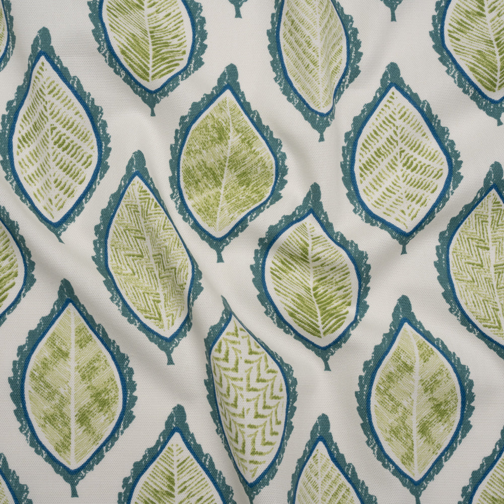 Cotton Canvas Print - Lagoon Textured Leaves - British Imported - Joann Fabrics