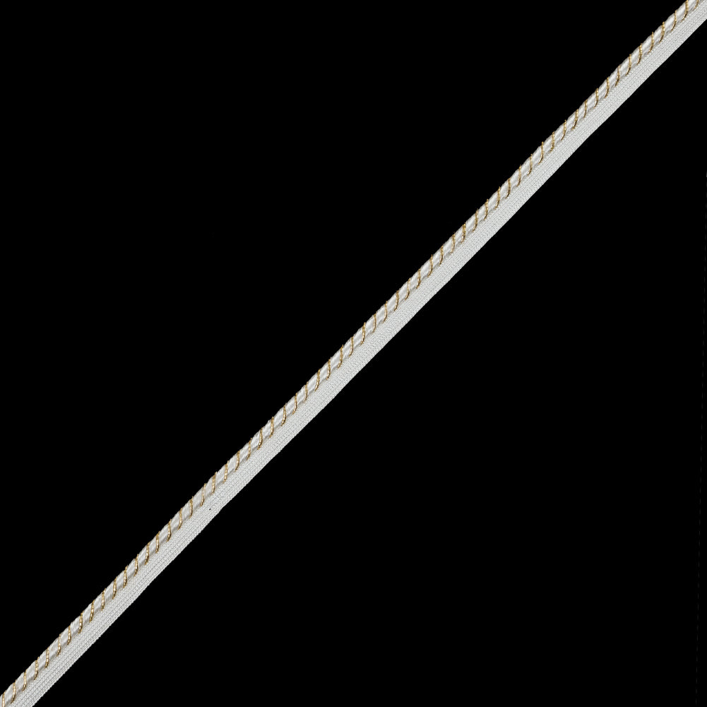 Metallic Gold and White Cord with White Lip - 0.5
