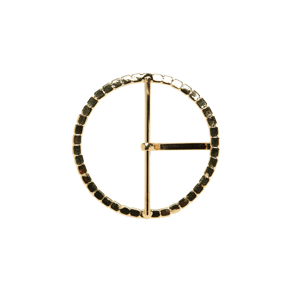 Swarovski Crystal and Gold Circular Rhinestone Buckle - 1.75
