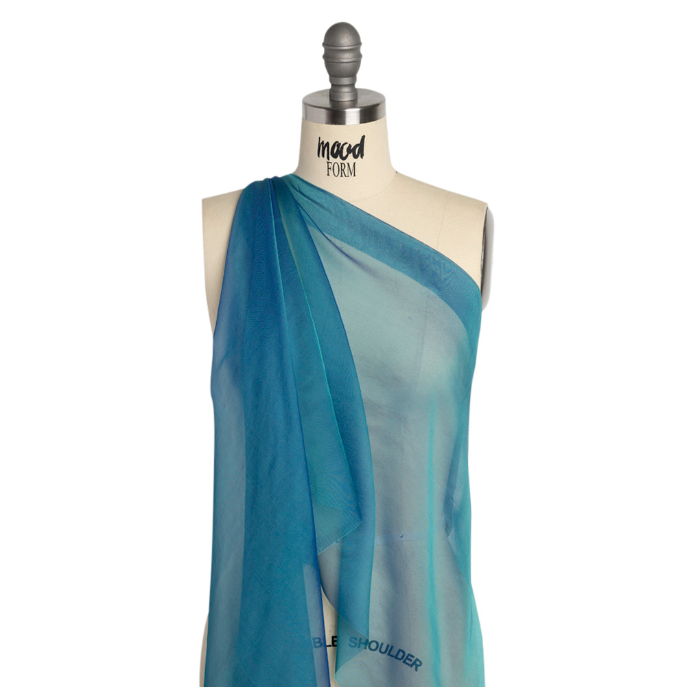 Chiffon-Like Silk Voile - Teal and Royal Iridescent - Adelaide Collection - Joann Fabrics