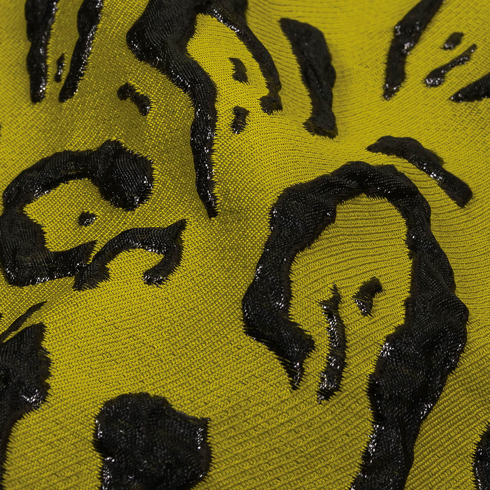 Metallic Black and Mustard Animal Spots Luxury Brocade - Joann Fabrics
