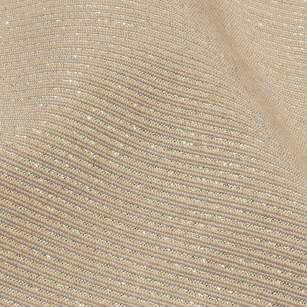 Metallic Gold, Silver and Beige Striped Cotton and Polyester Matelasse - Joann Fabrics