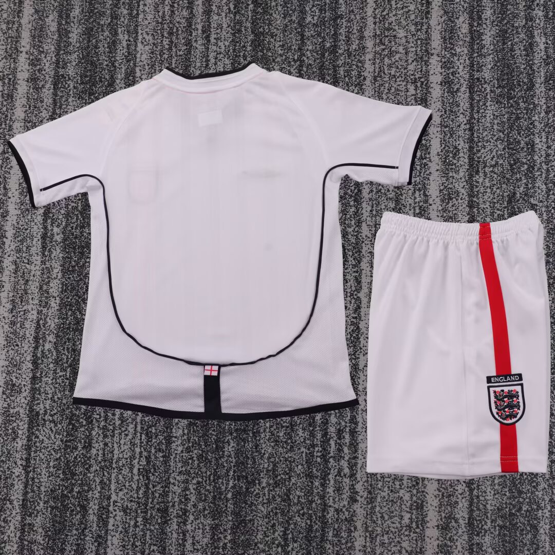 2002 Retro England Home Football Jersey 1:1 Thai Quality Kids Size