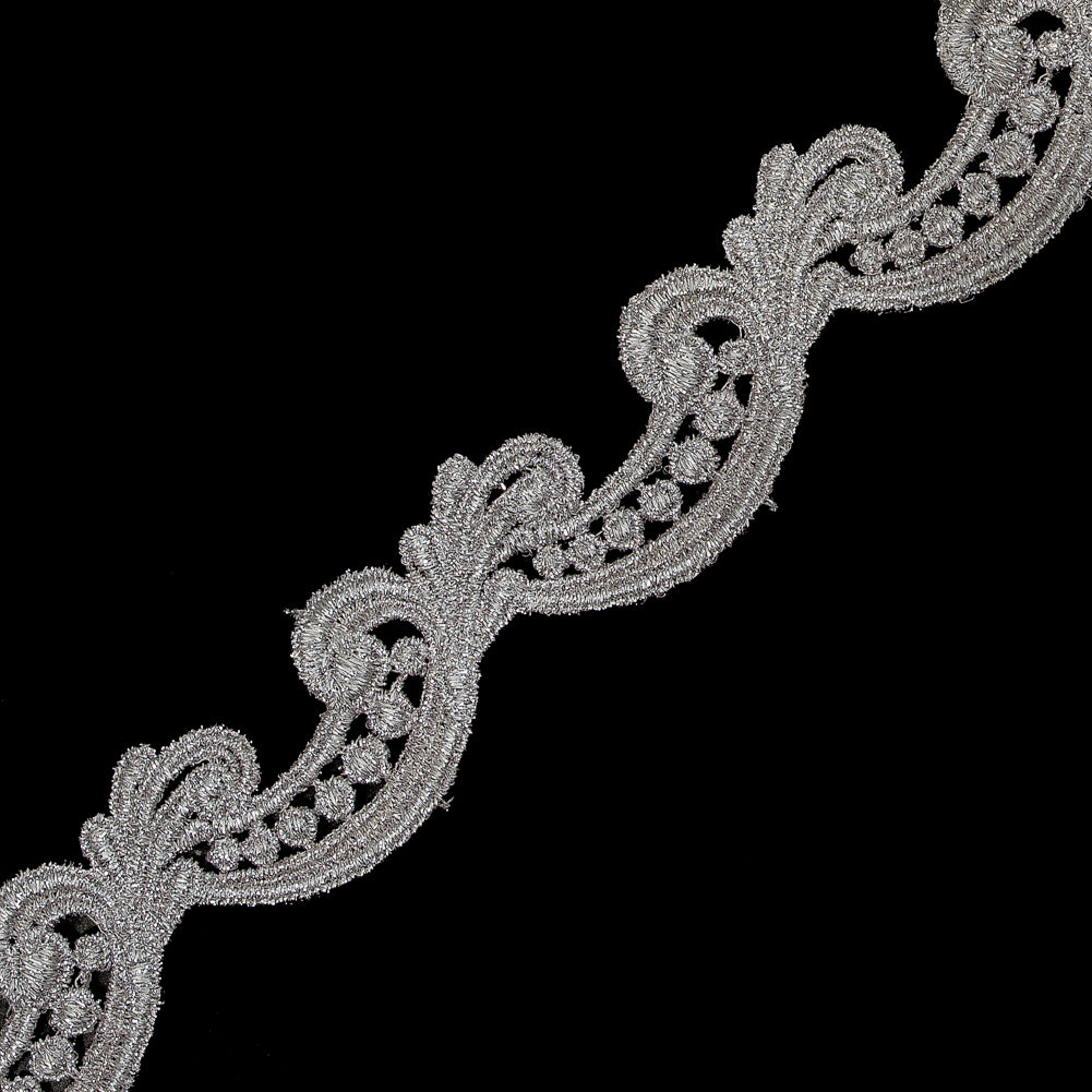 Metallic Light Pink Guipure Lace Trim - 1.25