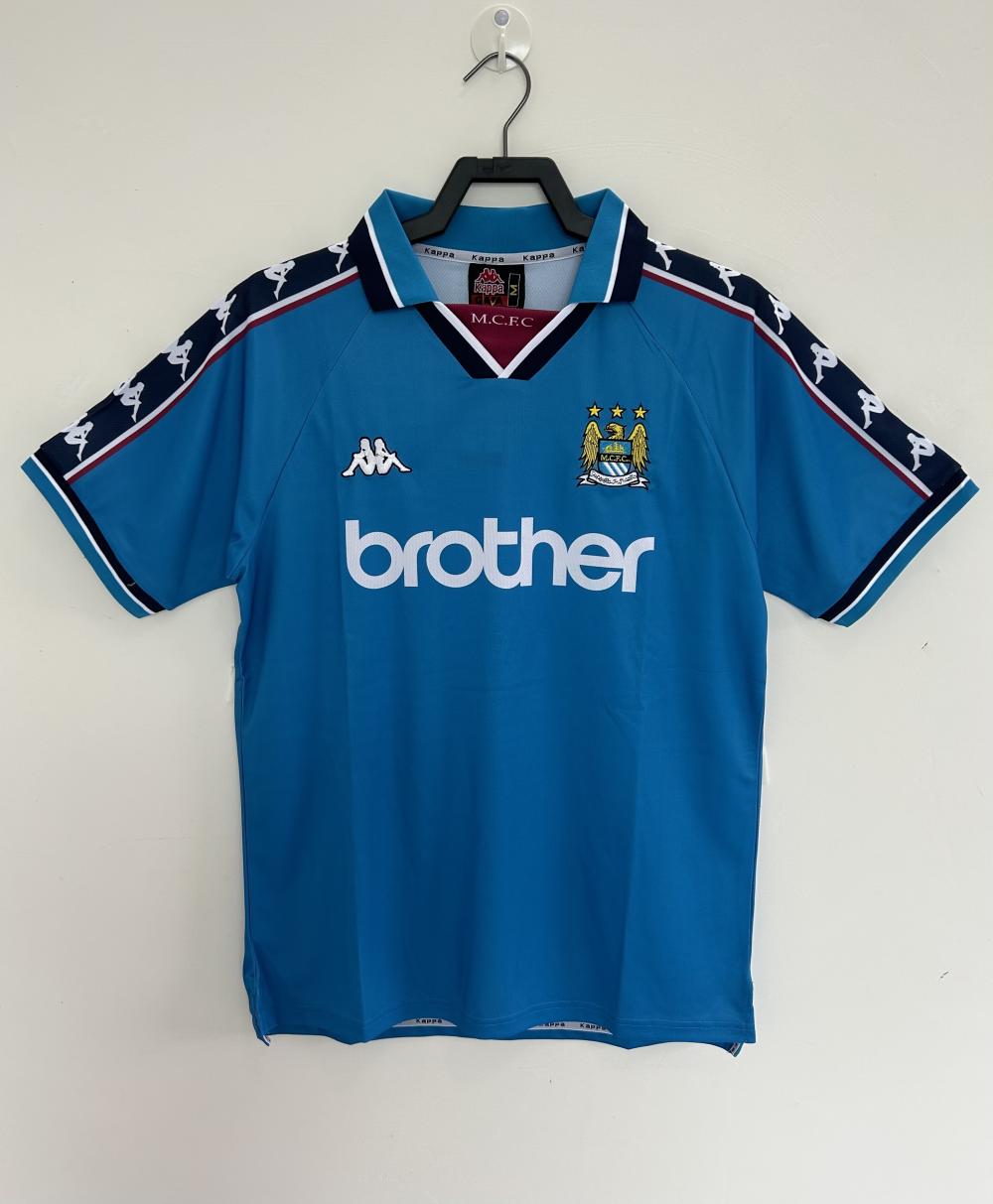 1997-1998 Retro Manchester City Home Football Shirt 1:1 Thai Quality