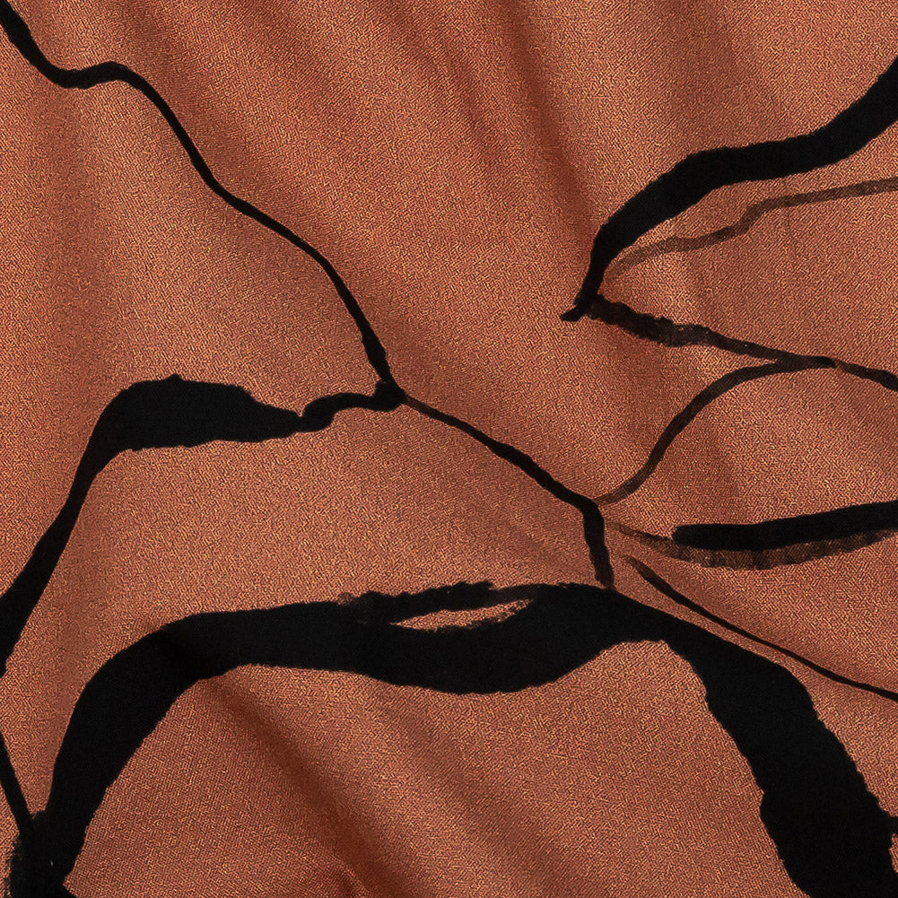 Mood Exclusive Carmine Rose Mountain Brushstrokes Cotton Poplin - Joann Fabrics