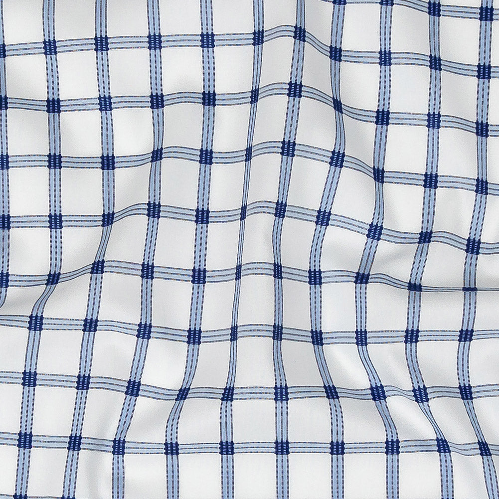 Premium Blue and White Checkered Dobby Cotton Shirting - Joann Fabrics
