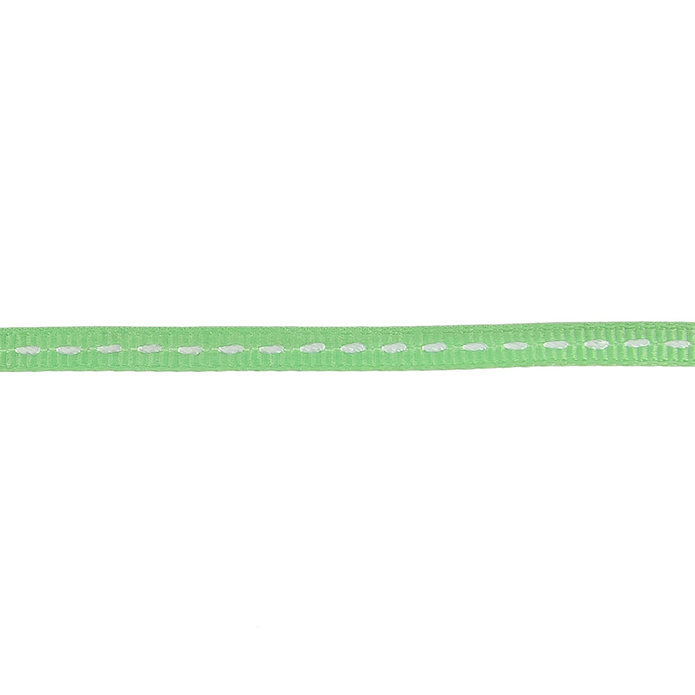 Mint Green Grosgrain Ribbon with Bright White Stitching - 0.25