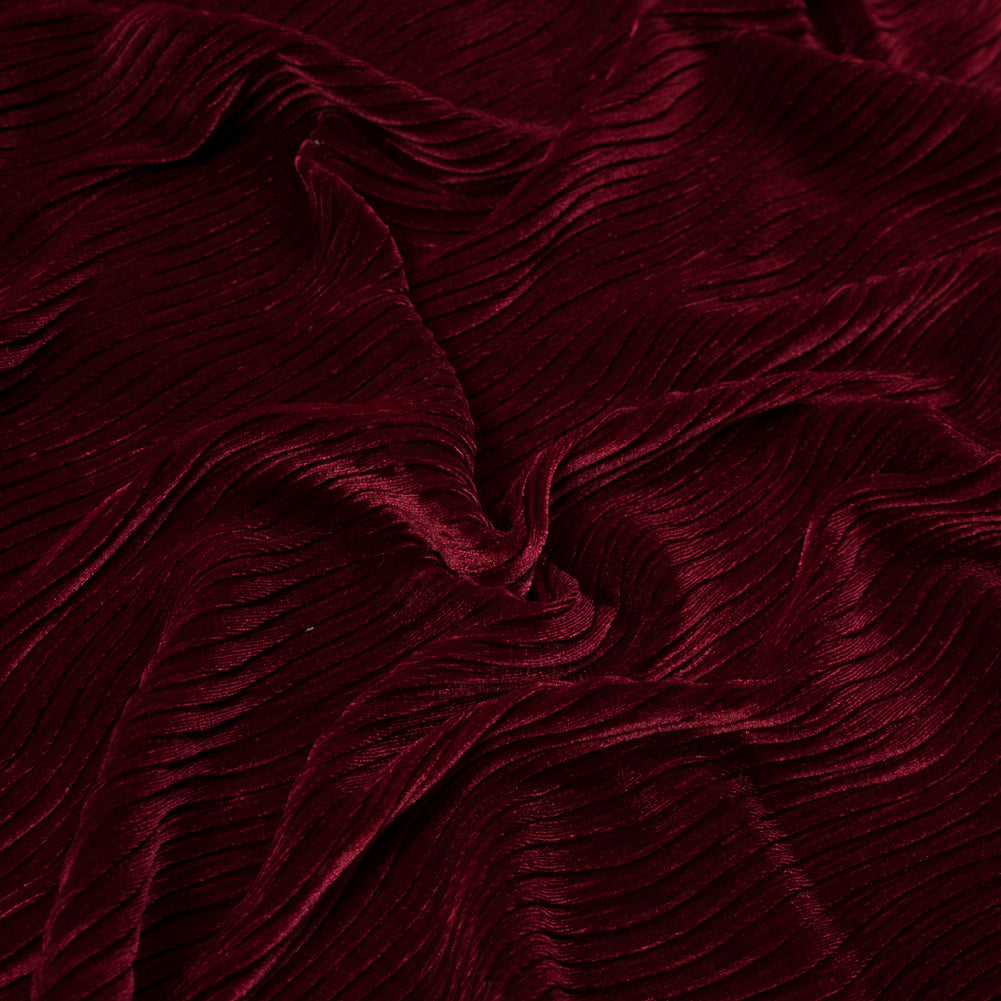Wavy Crinkled Velour - Ski Patrol Red - Yvonne Collection - Joann Fabrics