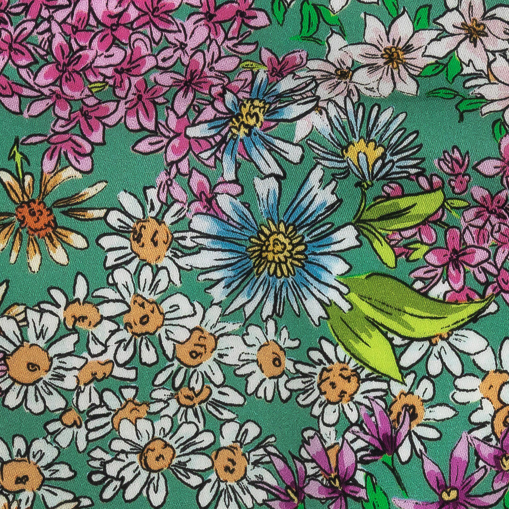 Mood Exclusive Green Dainty Daisies Cotton Voile - Joann Fabrics