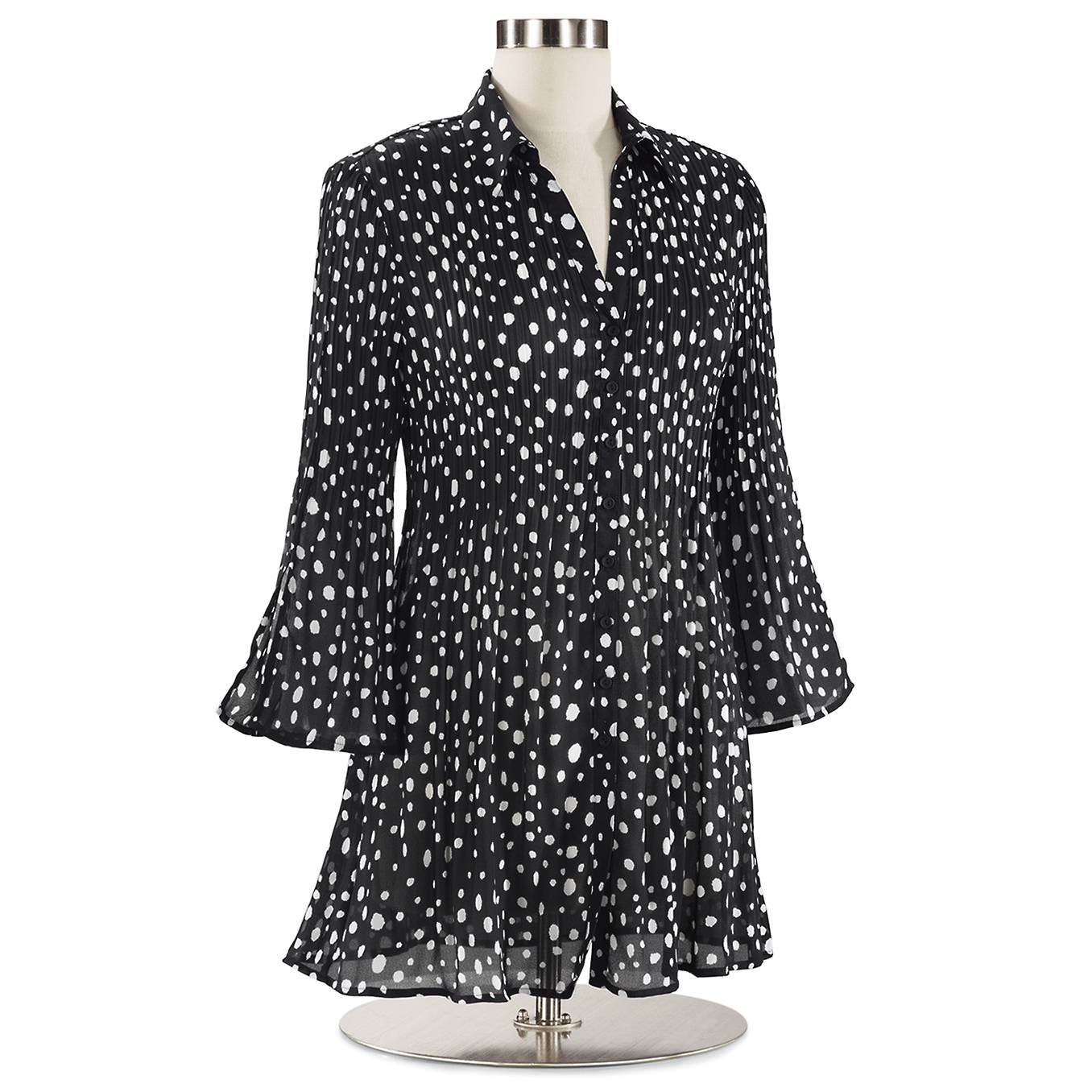 Scattered Dot Pleated Tunic - Northstyle Catalog