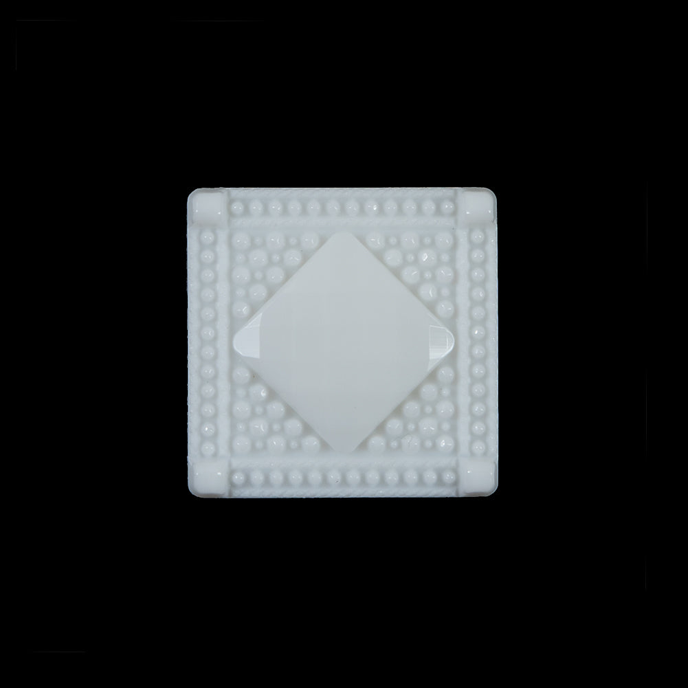 White Square Bevel Cut Button - 33L/21mm - Joann Fabrics
