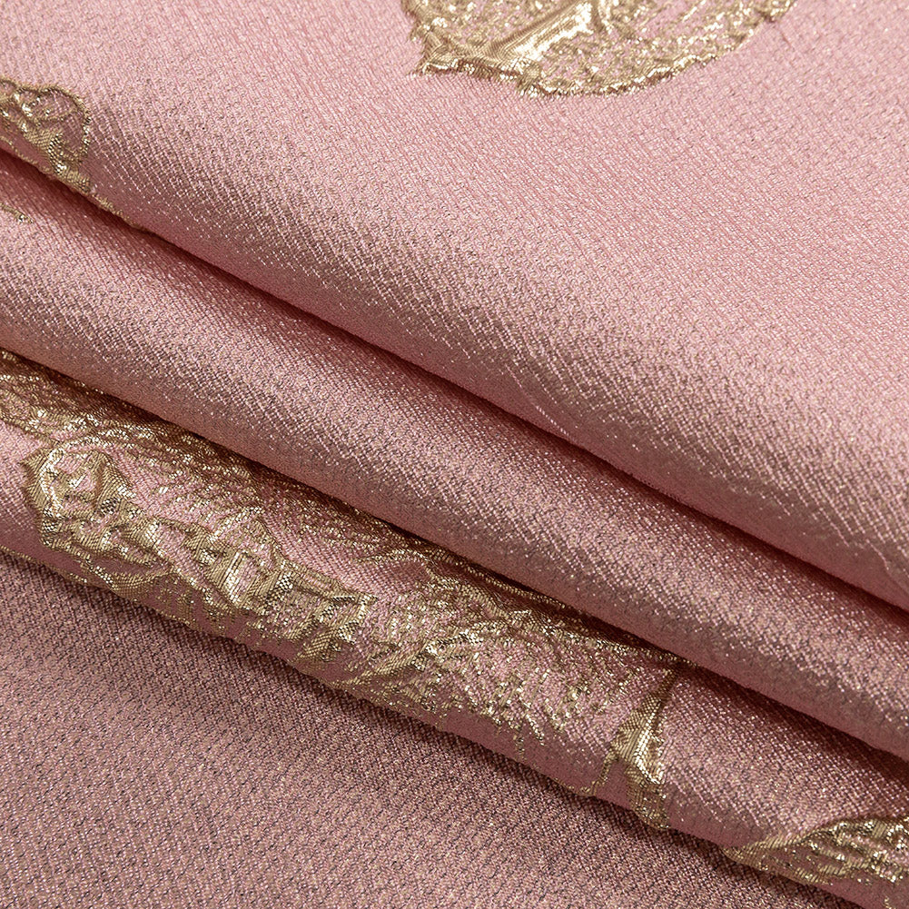 Metallic Gold and Pink Floral Luxury Brocade - Joann Fabrics