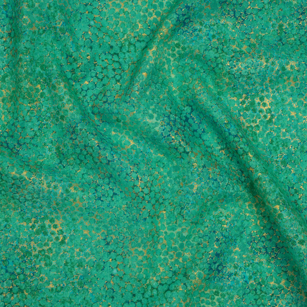 Metallic Printed Quilting Cotton by Northcott - Peacock Pebbles - Shimmer Collection - Joann Fabrics