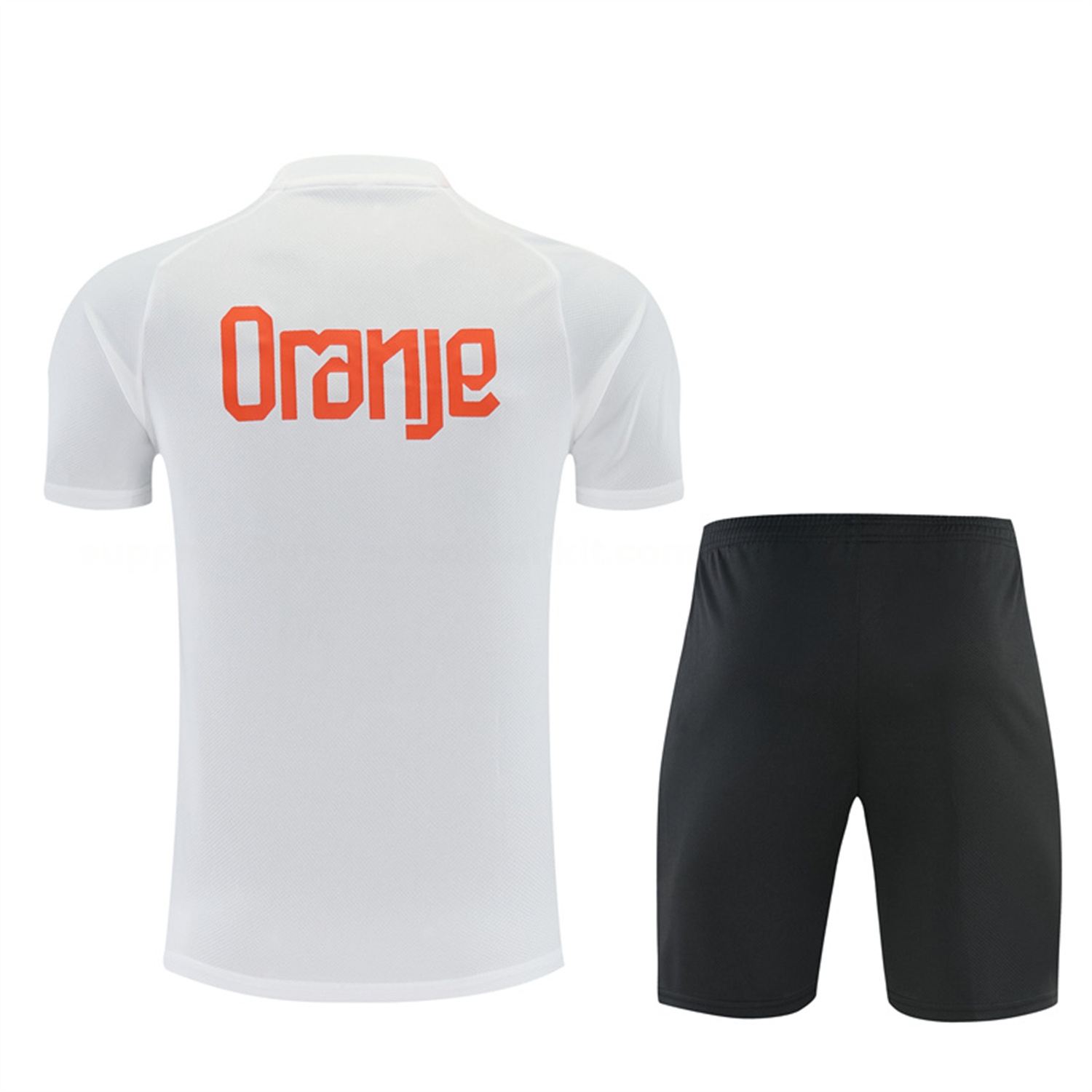 Netherlands 2026 Short-Sleeve Training Set - White With Orange Top & Black With Orange Pants - UnitedFutballJersey