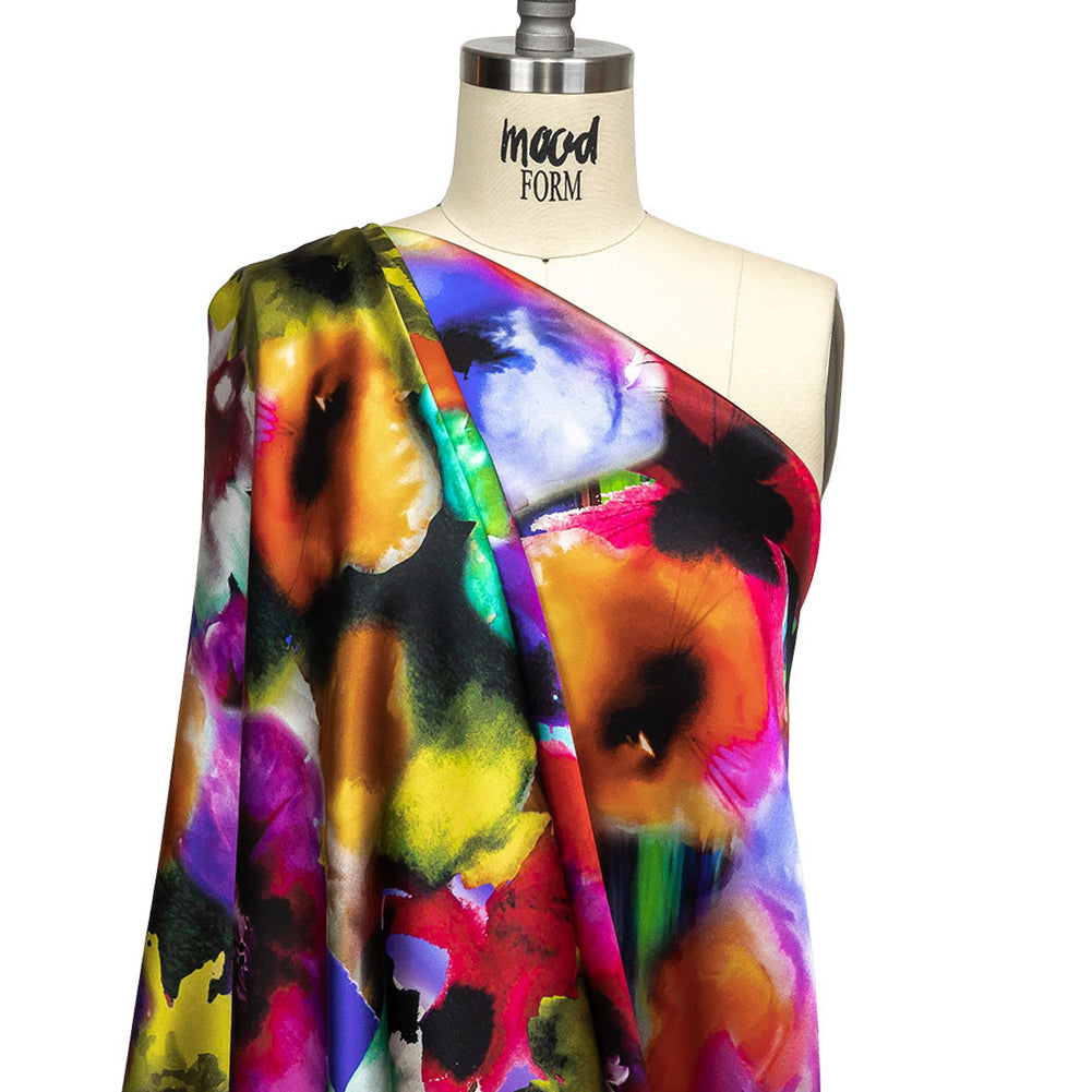Mood Exclusive Italian Rainbow Floral Splash Silk Charmeuse - Joann Fabrics