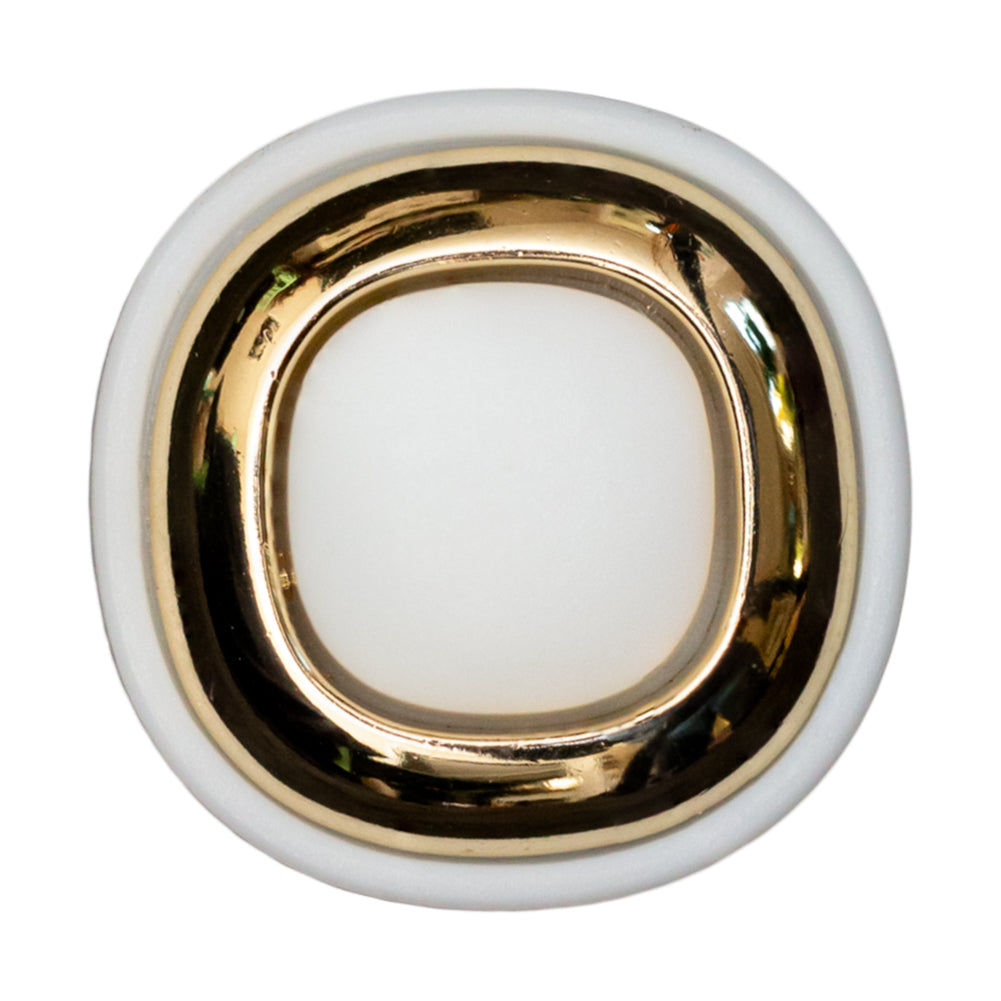 Italian White and Gold 2-Piece Plastic Button - 50L/32mm - Joann Fabrics