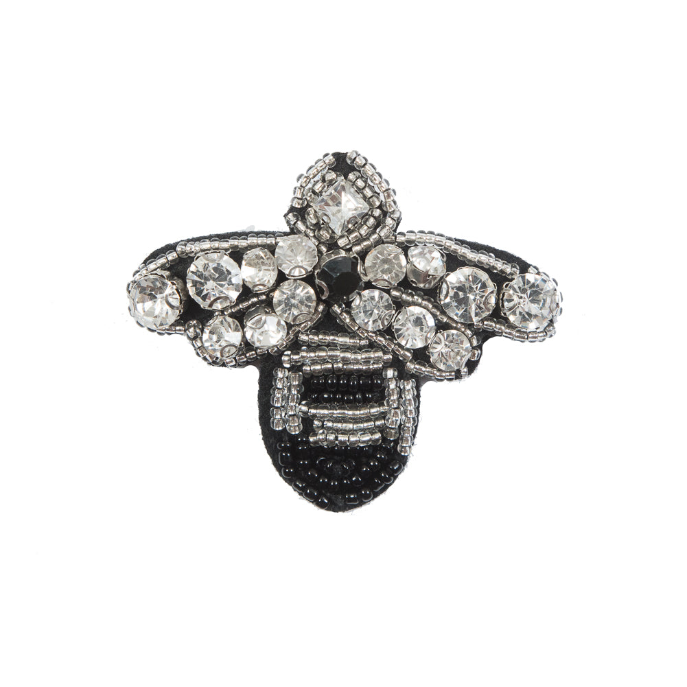 Italian Bee Brooch with Beads and Rhinestones - 2.5
