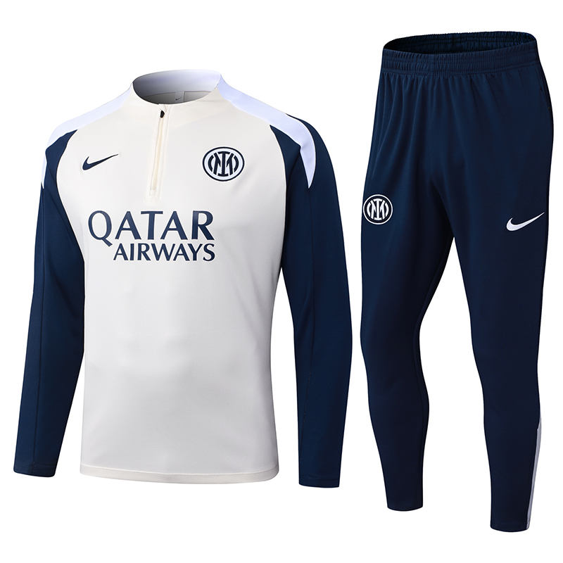 2025/2026 Inter Milan Half-Pull Training Suit Light yellow Football Jersey 1:1  Thai Quality Set
