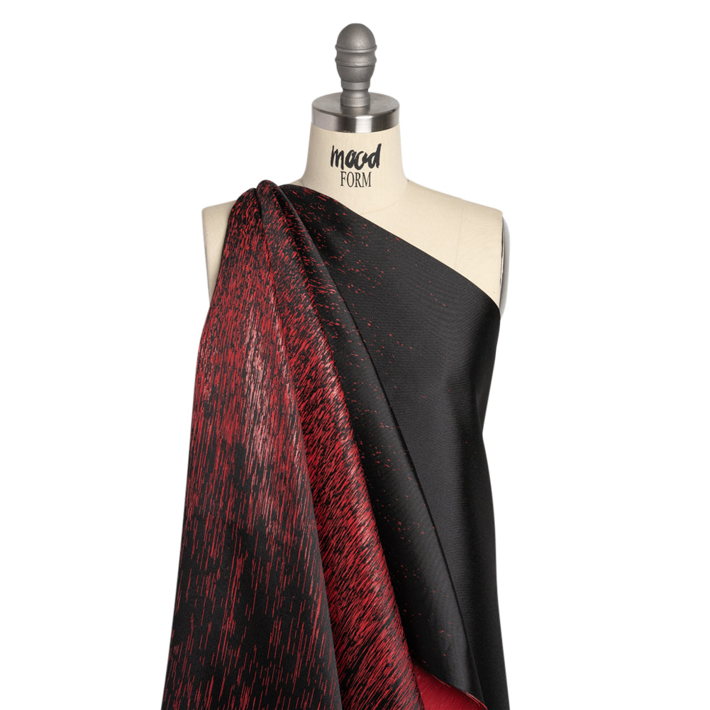 Black and Metallic Red Striated Luxury Brocade - Joann Fabrics