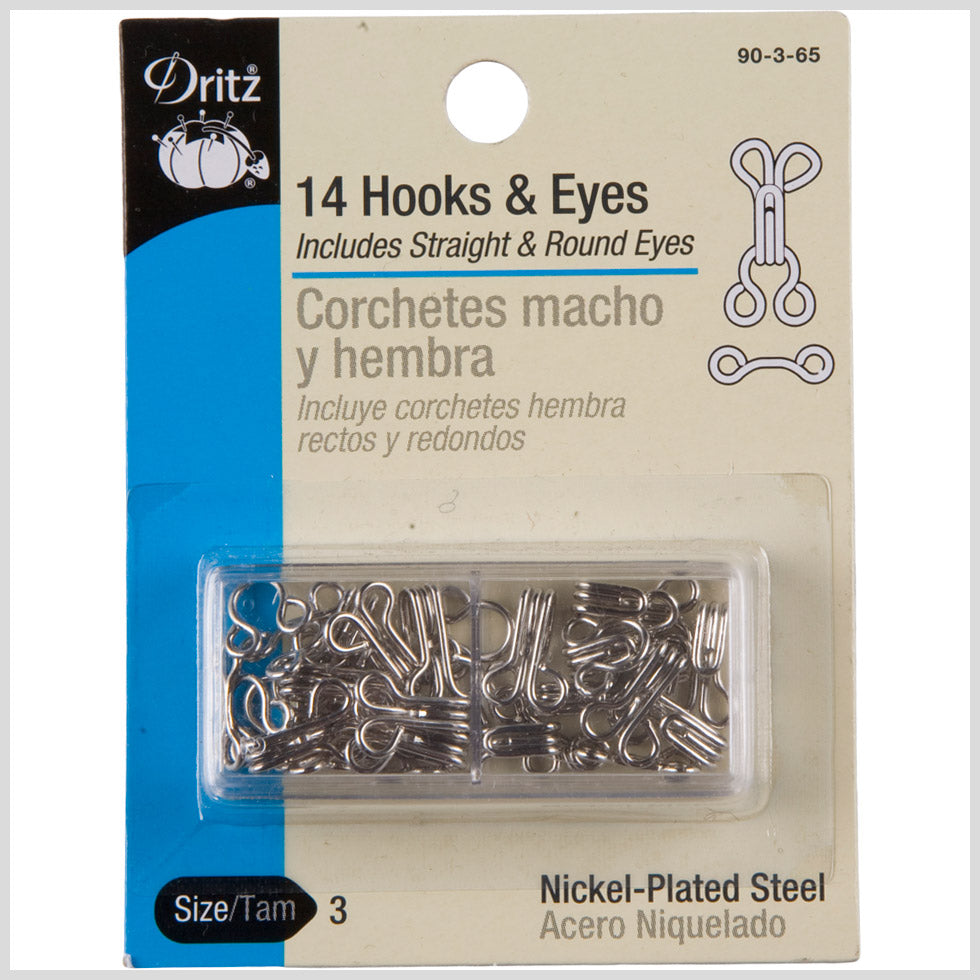 Dritz Nickel Hooks & Eyes Size 3 - 14ct - Joann Fabrics