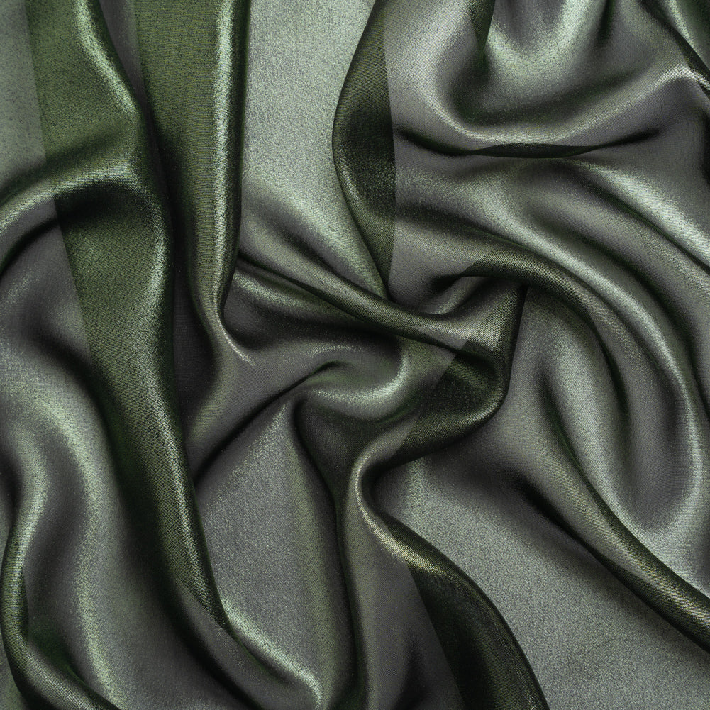 Liquid Sheen Metallic Polyester Chiffon - Green on Black - Liquid Sheen Chiffon Collection - Joann Fabrics