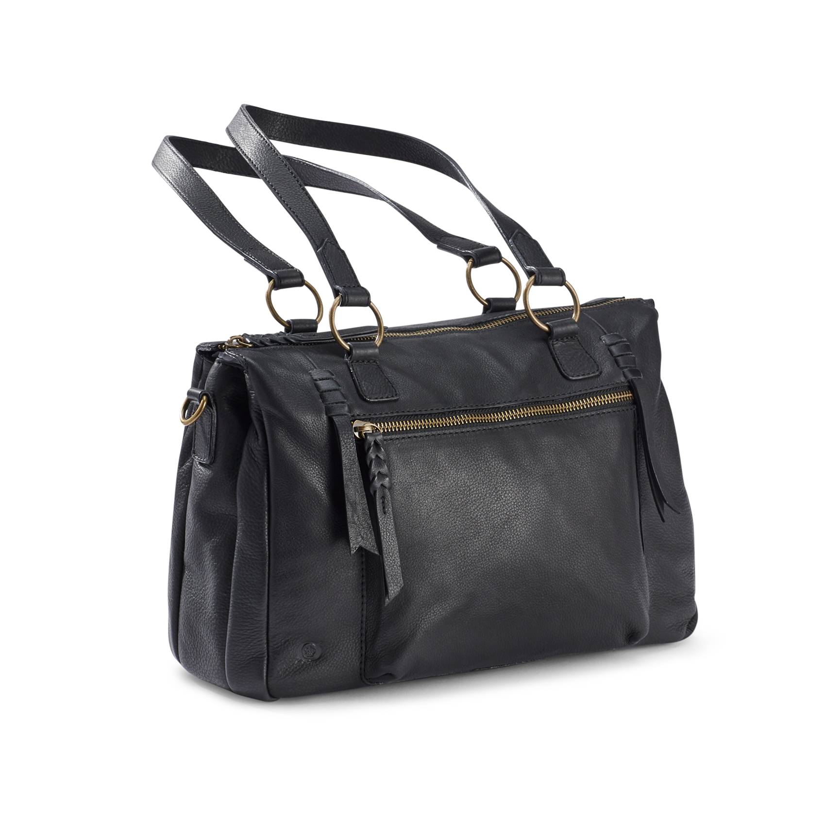 Zip-Top Leather Satchel by Born®, 3 Compartments, Luxe - Northstyle Catalog