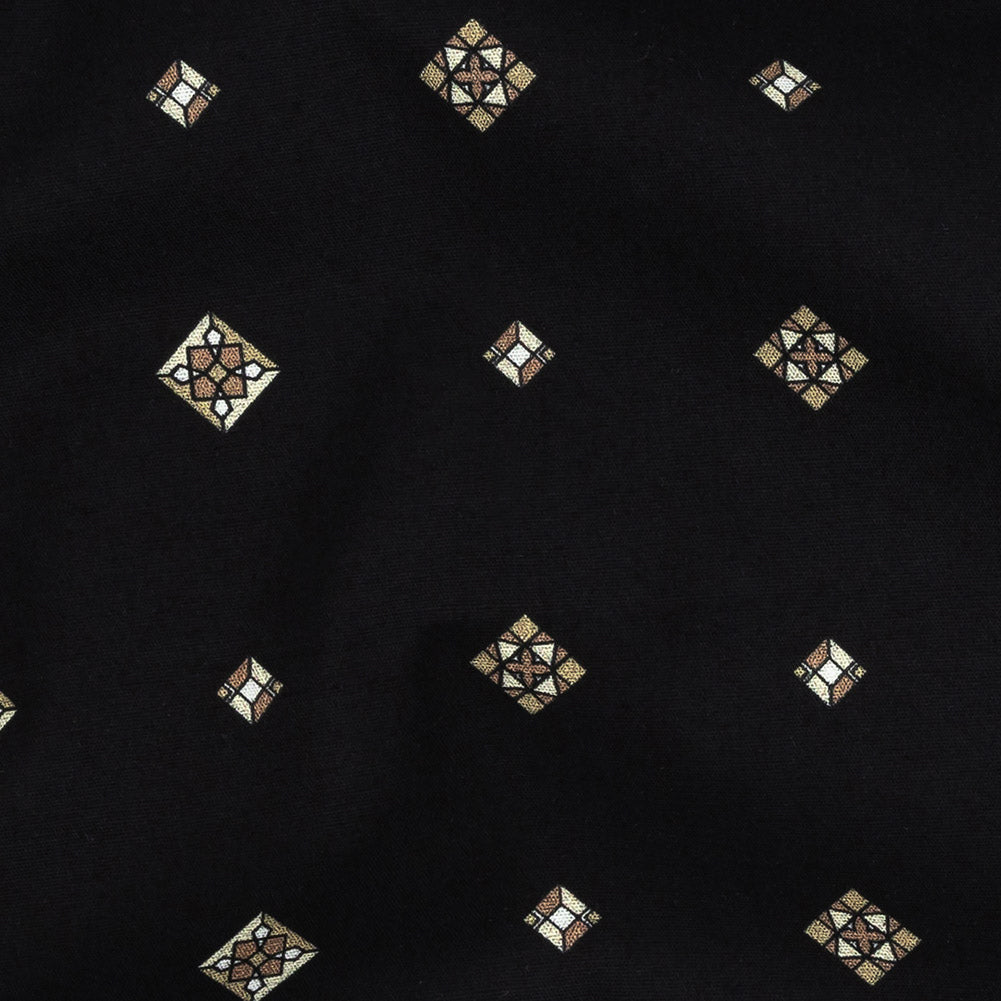 Mood Exclusive Black Geometric Gems Stretch Cotton Poplin - Joann Fabrics