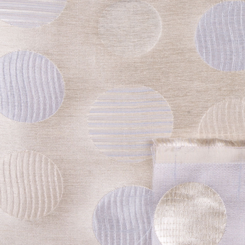 Cream/Ice Blue Geometric Shantung   /Dupioni - Joann Fabrics