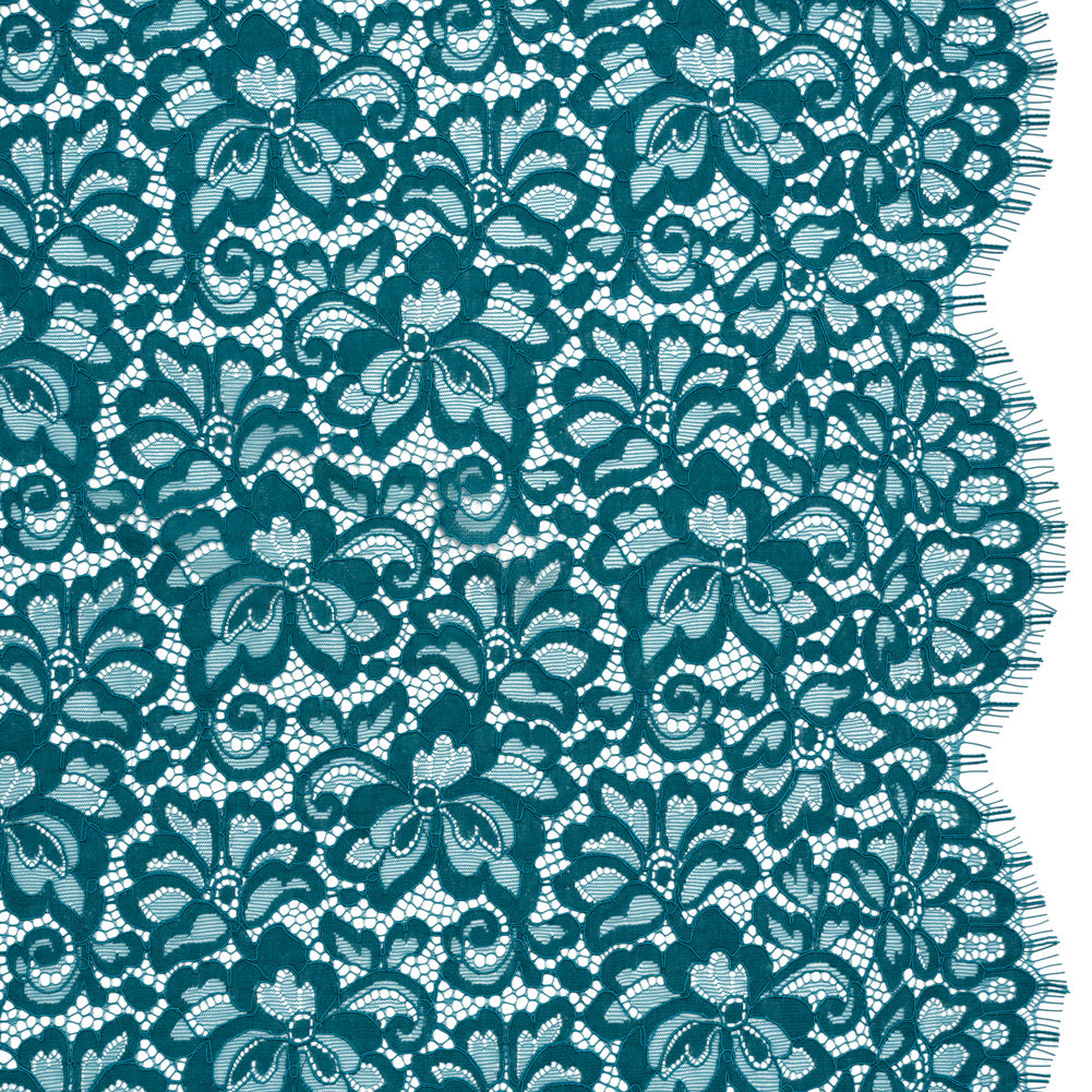 Corded Lace Panel with Petal Scalloped And Fringed Edges - Spice Blue Floral - Joann Fabrics