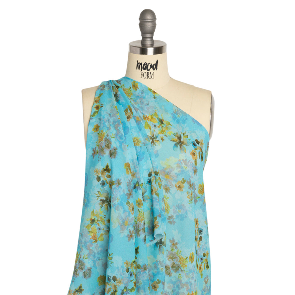Mood Exclusive Blue Promise of Spring Viscose Georgette - Joann Fabrics