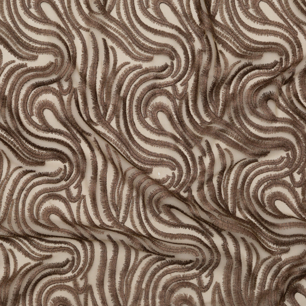 Abstract Embroidered Tulle - Metallic Copper - Joann Fabrics