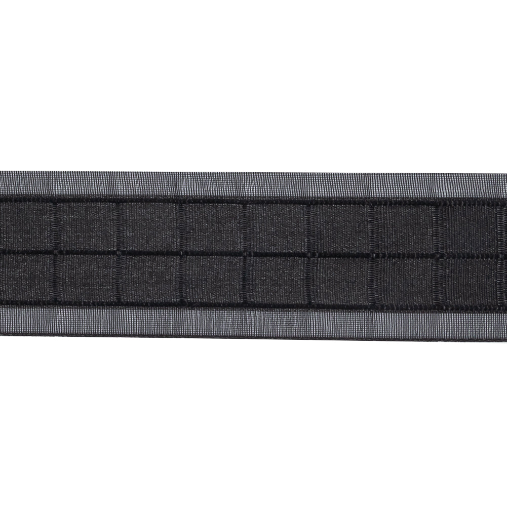 Black Squares and Sheer Borders Ribbon - 1