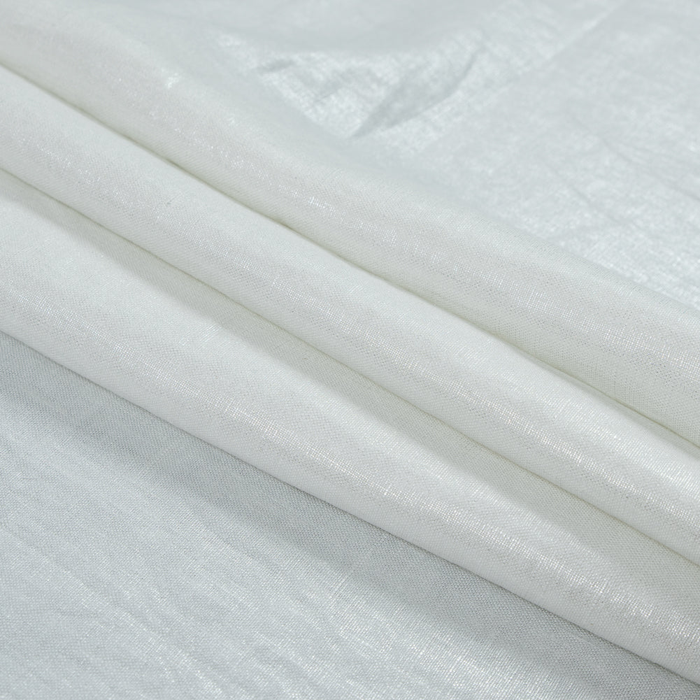 Lightweight Linen Woven with Metallic Silver Foil - Ivory - Simone Collection - Joann Fabrics