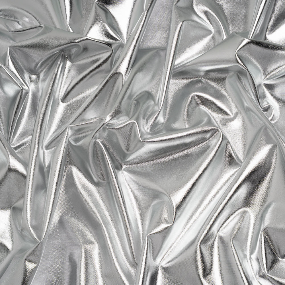 Metallic Foiled Polyester Jersey Knit - Silver - Amalthea Collection - Joann Fabrics