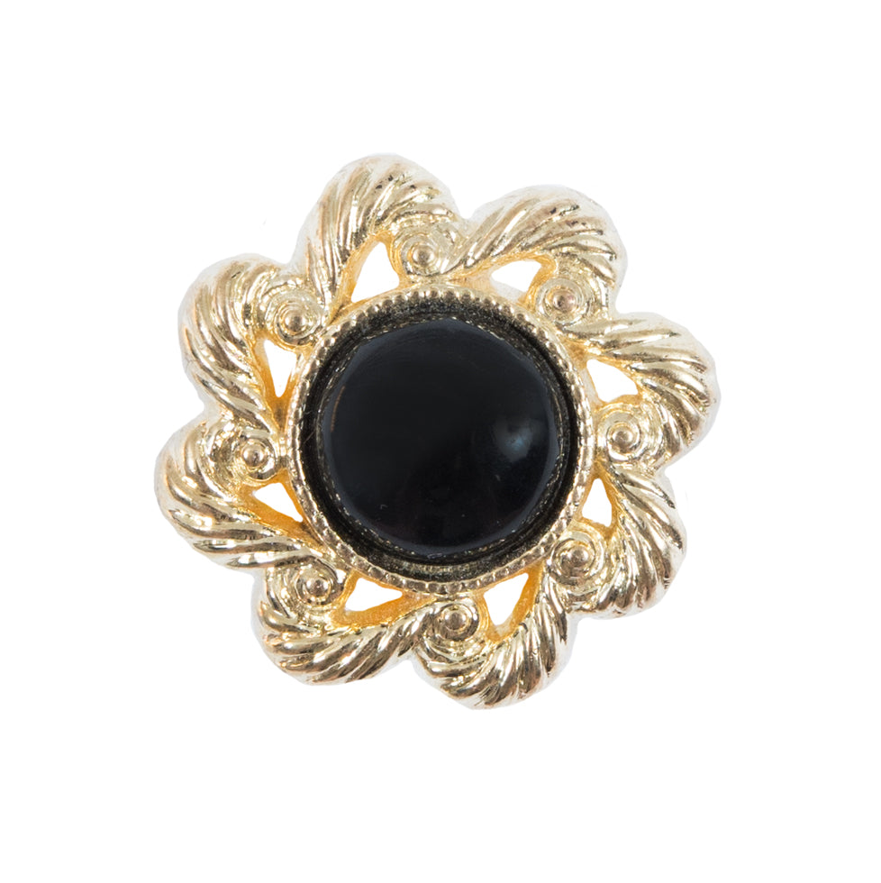 Gold and Black Floral Plastic Button - 40L/25.5mm - Joann Fabrics