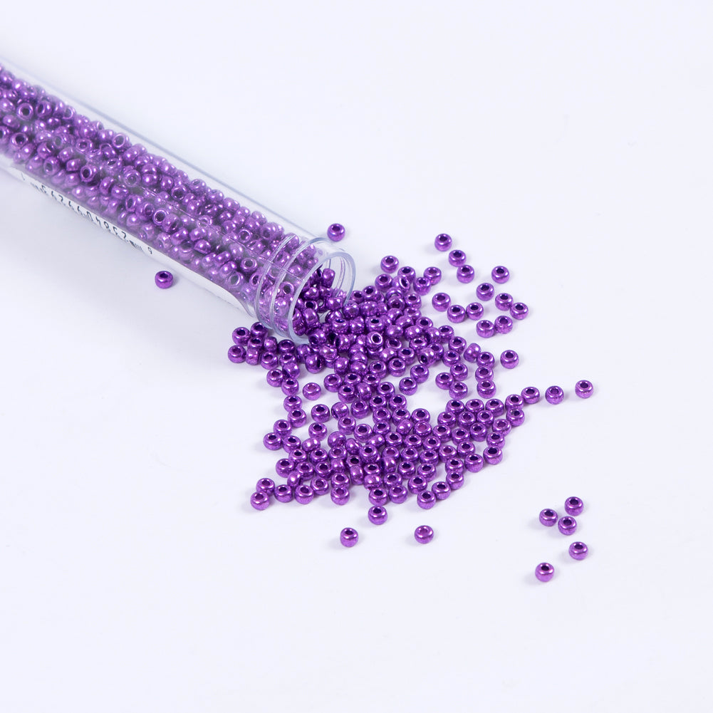 Metallic Purple Czech Seed Beads - Size 8 - Joann Fabrics