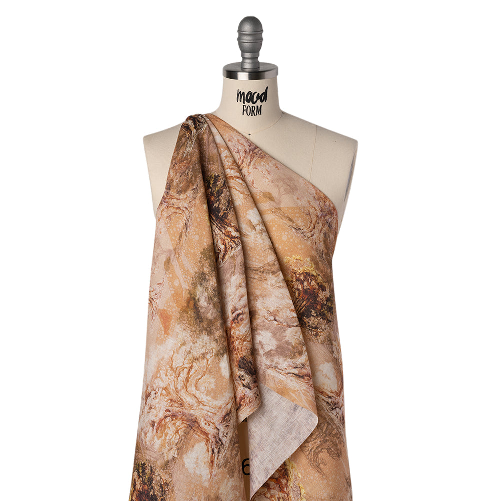 Medium Weight Linen Woven Print - Tan and Beige Giant Trees - Joann Fabrics
