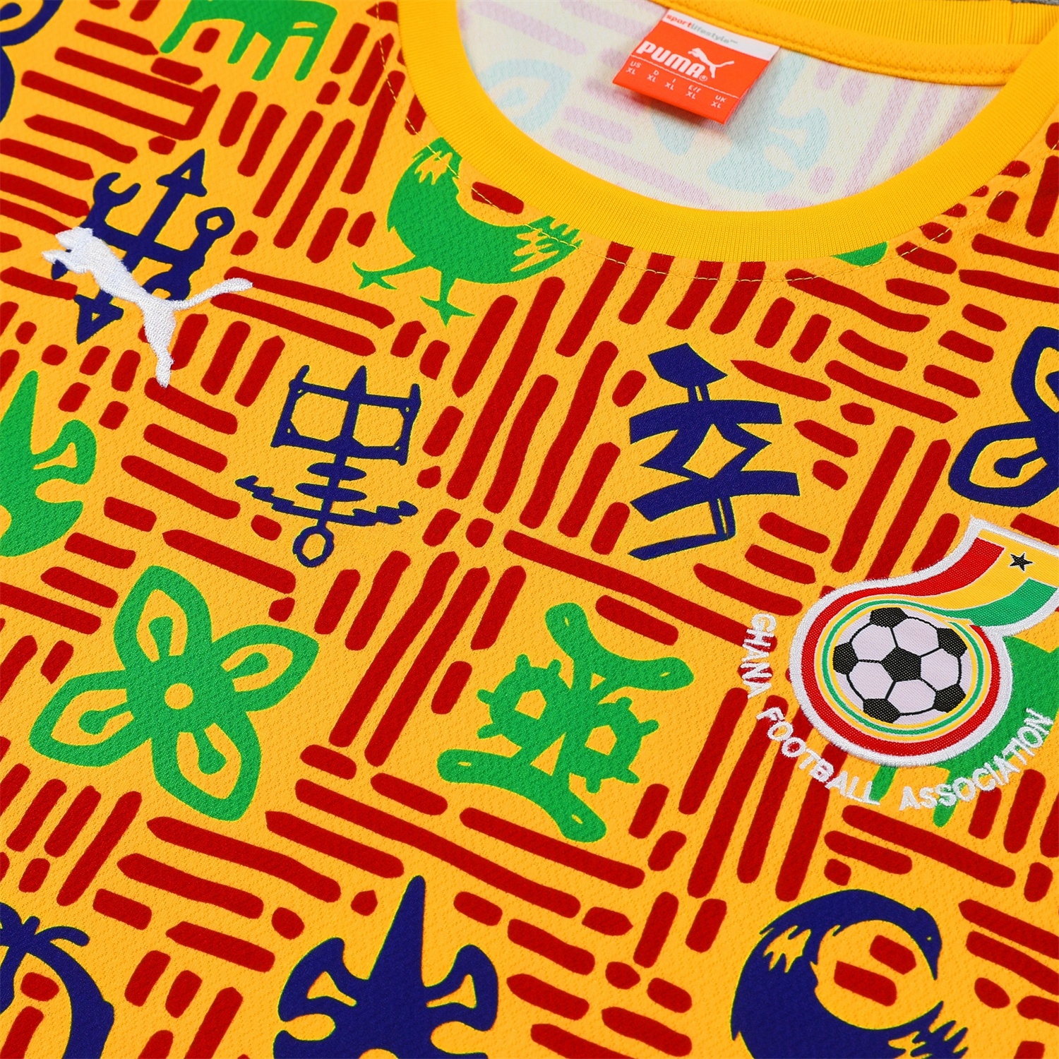 Ghana 2026 Short-Sleeve Training Set - Yellow Top and Shorts - UnitedFutballJersey