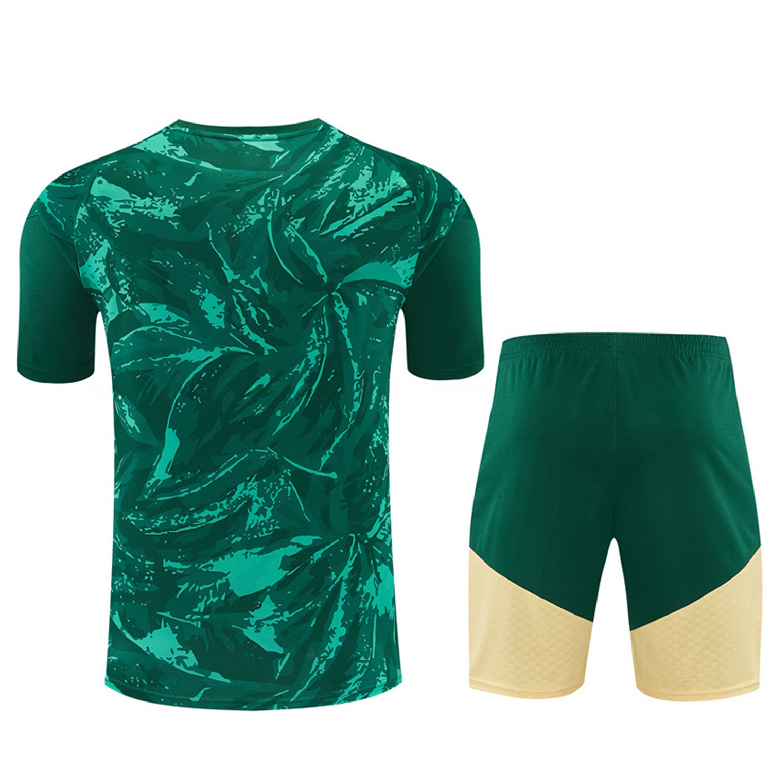 Real Madrid 26-27 Short-Sleeve Training Set - Green Camouflage Top & Green Shorts - UnitedFutballJersey