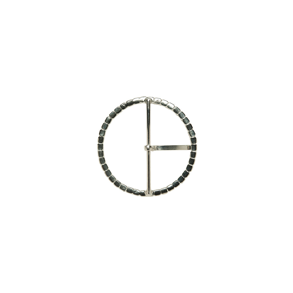 Swarovski Crystal and Silver Circular Rhinestone Buckle - 1.25