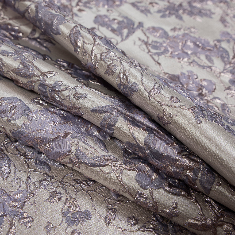Pale Gold and Lavender Luxury Floral Metallic Brocade - Joann Fabrics