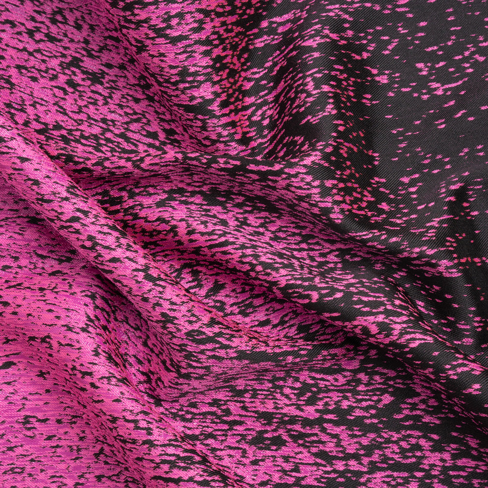 Magenta and Metallic Black Striated Luxury Brocade - Joann Fabrics
