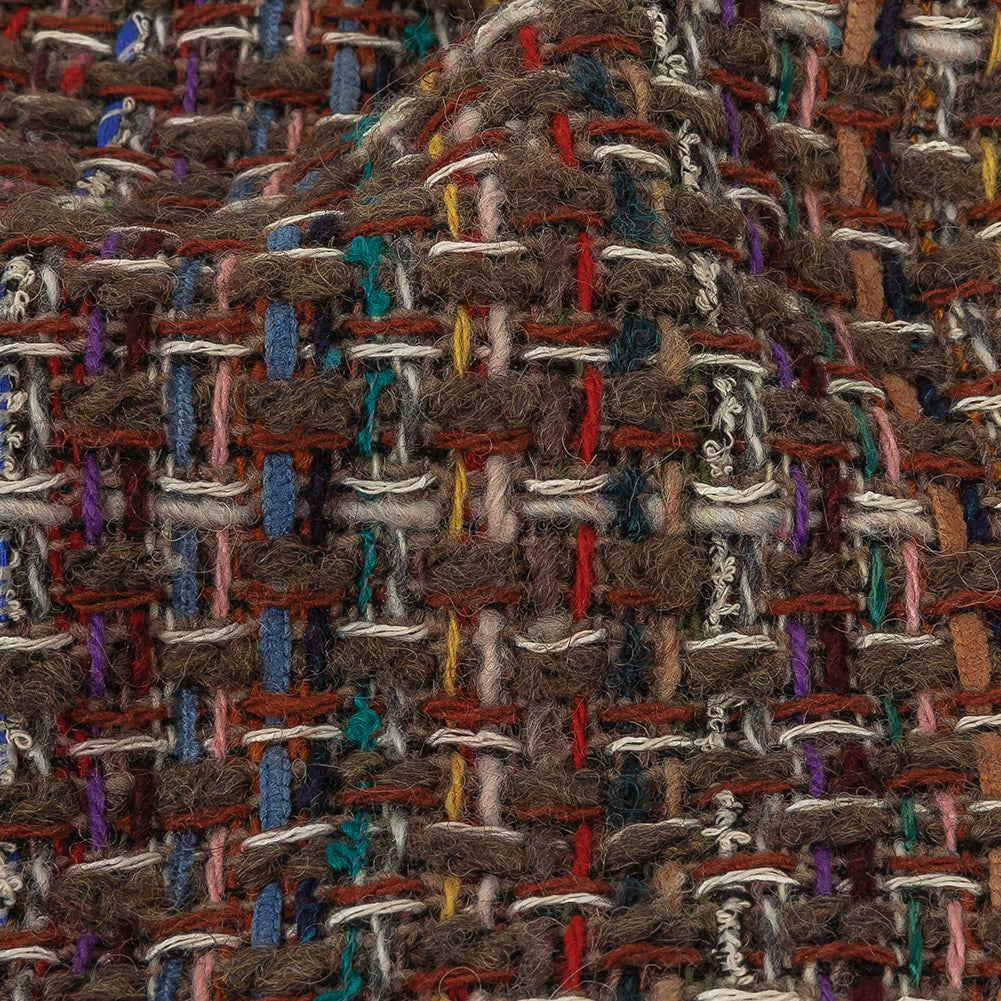 Italian Taupe, Olive and Multicolor Blended Wool Tweed - Joann Fabrics